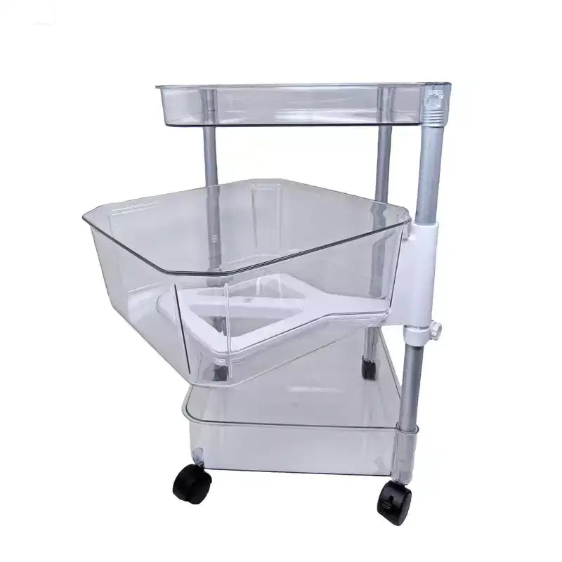 Carrello a 3 ripiani in acrilico trasparente Dial