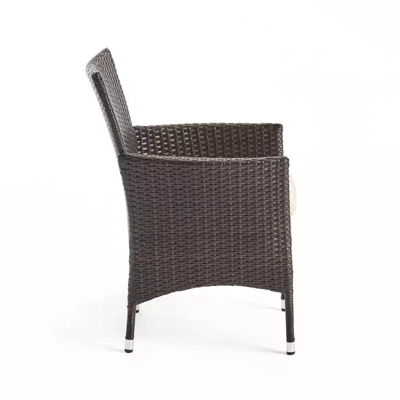 Jennifer 7pc Wicker Patio Dining Set with Cushions: Christopher Knight Home, Metal Frame, Weather-Resistant