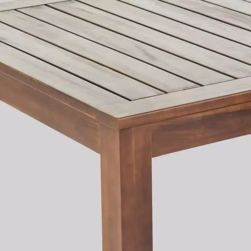 Newcastle 7pc Wood & Wicker Dining Set: Aluminum Frame, Weather-Resistant - Christopher Knight Home