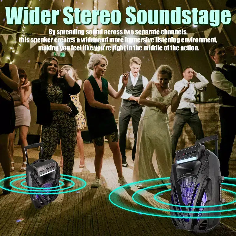 TOPTECH SPARK-15 15 Bluetooth Speaker with Rechargeable Battery & Disco Lights