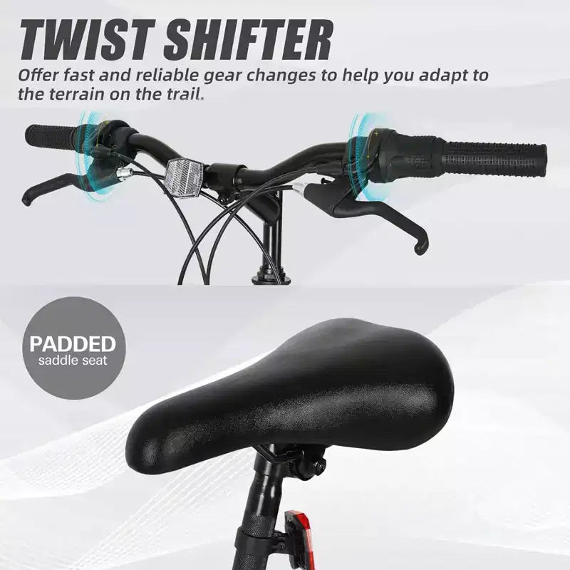 hykolity Mountain Bike 26 inch Sport Bicycle 18 Speed Mtb Cycling for Adult Men Women Age 14+ Outdoor Sport Bikes Black Dual Full Suspension Bicycle