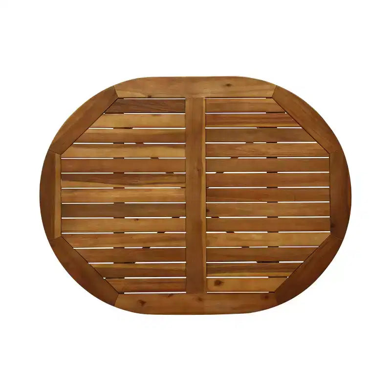 GDFStudio Brigitte Outdoor Acacia Wood 5 Piece Bar Set with Slatted Design