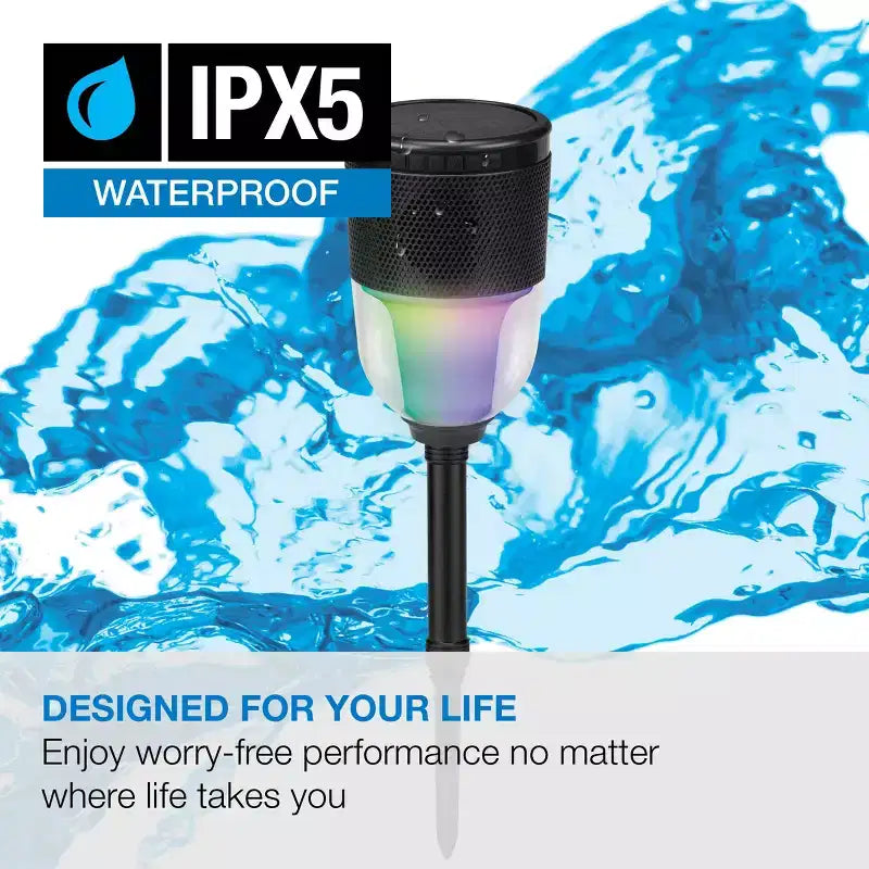 iLive GardenLite Waterproof Bluetooth Speaker with Removable Stake, ISBW245B