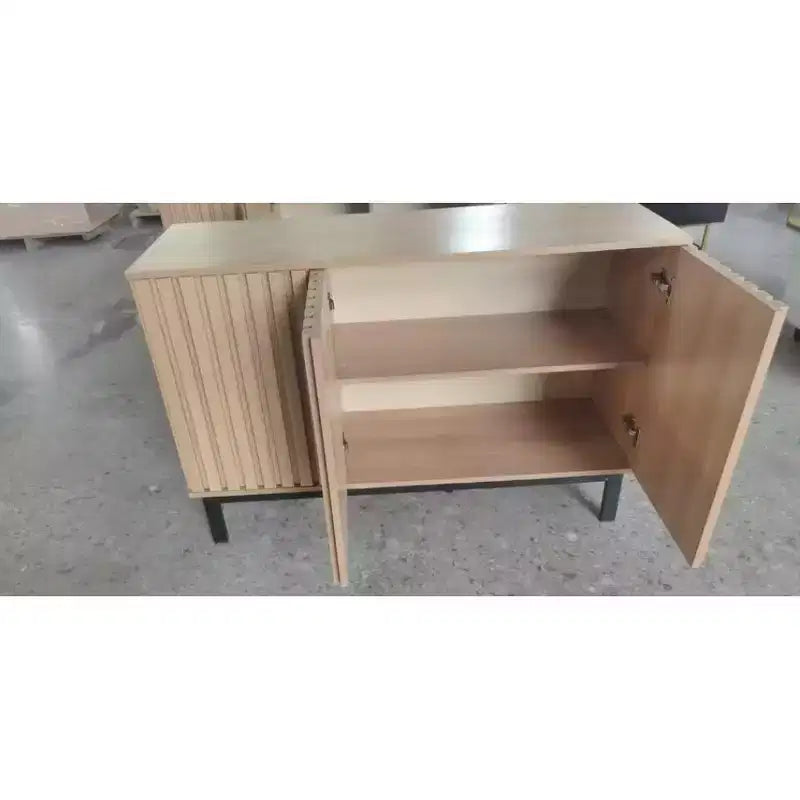 Particleboard Vertical Striped Side Cabinet