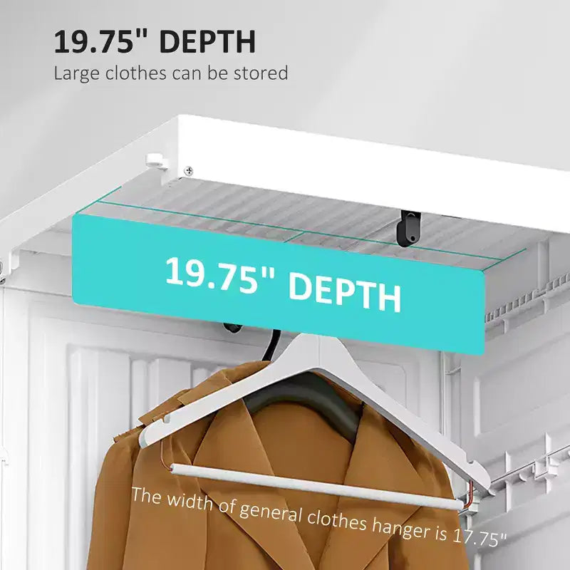 Portable Wardrobe Closet, Folding Clothes Storage Organizer with 8 Cube Compartments, 2 Hanging Rods, 11 Magnet Doors