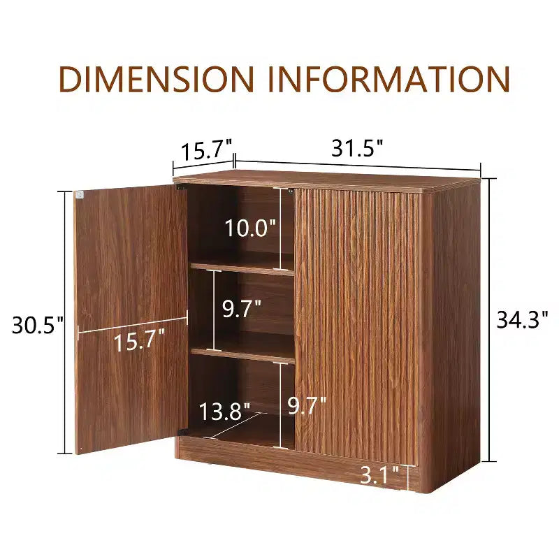 Wave-Shaped Sideboard Cabinet, Modern Curved Design, Double-Door Storage, for Kitchen/Bedroom/Living Room