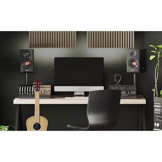 110-Watt-RMS Bluetooth MR5 Powered 2.0 Studio Monitor Speaker Set with 5-In. Woofers, Hi-Res Audio/Hi-Res Audio Wireless, Pair