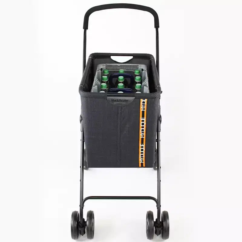 My Duque: Mila Shopping Stroller - Melange Black - Wheeled Utility Cart