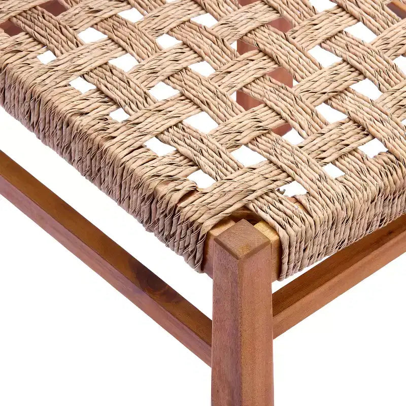 Christopher Knight Home Antonella Farmhouse 7 Piece Acacia Wood Dining Set with Wicker and Slatted Design