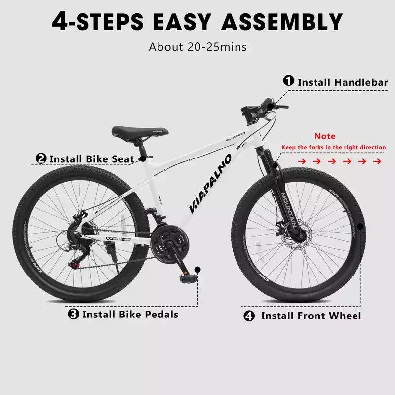 GDFStudio Trailcrest 26 Inch All-Terrain 21-Speed Front Suspension Mountain Bike