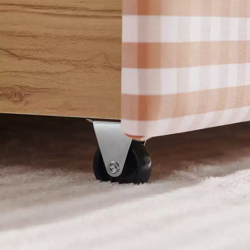 Divano letto Queen Size a Quadretti, Adorabile Struttura a Onda con 2 Cassetti, Porta USB, Tessuto in Lino - ModernLuxe