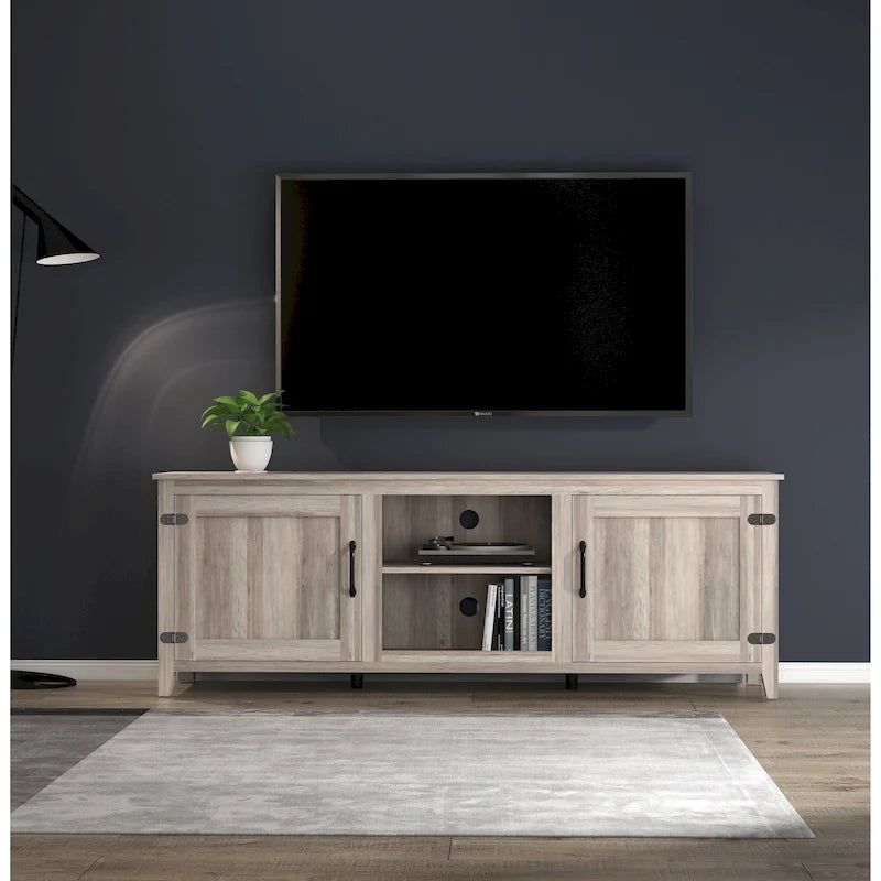 70.08 TV Stand with Doors and Open Storage Compartments for TVs Up to 60