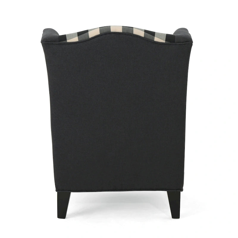 28 High-Back Upholstered Club Chair with Birch Legs