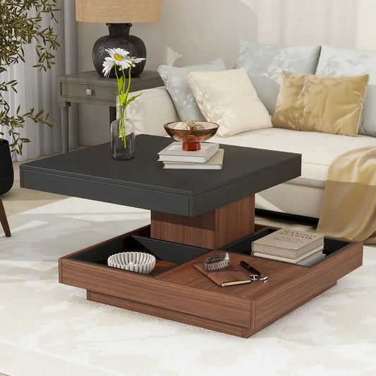 Modern Square Rotating Coffee Table