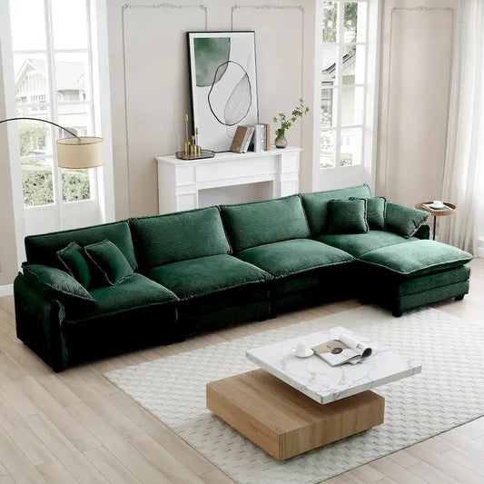 DIY Customization Corduroy Upholstered Armless Modular Sectional Sofa