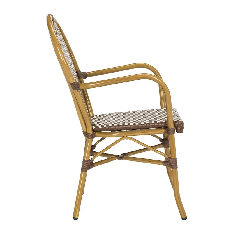 SAFAVIEH Rosen Parisian Bistro Stacking Grey Arm Chair (Set of 2) - 20W x 24D x 35H