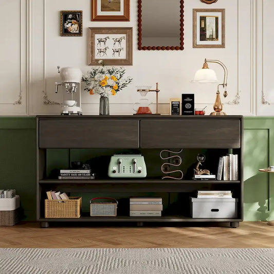 Console Table with Drawers and Shelves for Living Room, Entryway