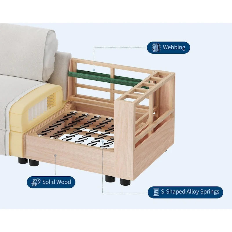 U-Shaped Modular Sectional Sofa, Oversized 9 Seat Couch with 2 Storage Ottoman, 2 Pillows, Modern Deep Seat Comfy Couch