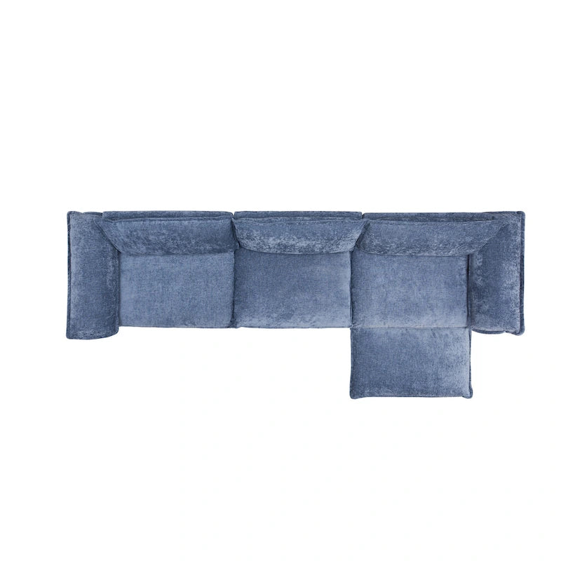 120.1 Chenille L-Shaped Modular Sectional Sofa with Ottoman, 3-Seater Cloud Couch with 22.4 Deep Seats & High-Resilience Foam