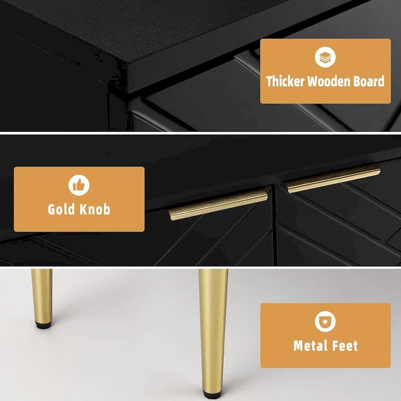 Madia Contenitore Moderna con 2 Ante, Credenza a Buffet per Cucina