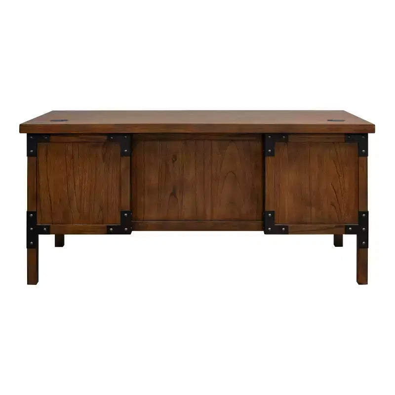 Martin Furniture Scrivania Addison a mezza colonna, Auburn: Robusti mobili per ufficio con archivio, nessun assemblaggio richiesto