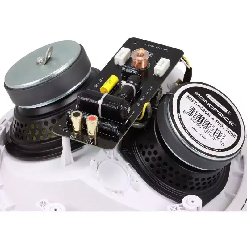 Monoprice Altoparlanti da incasso a 3 vie - 6,5 pollici (coppia) con medi/alti concentrici, driver con cono in fibra aramidica e tweeter a cupola in seta di titanio