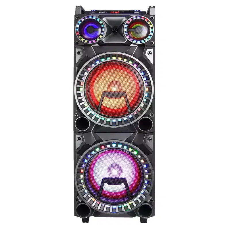 beFree Portable BT 10 Inch Double Subwoofer Speaker System