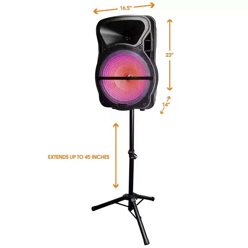 Trexonic Combination Bluetooth Portable Speaker and Tripod Stand w/ Reactive Lights