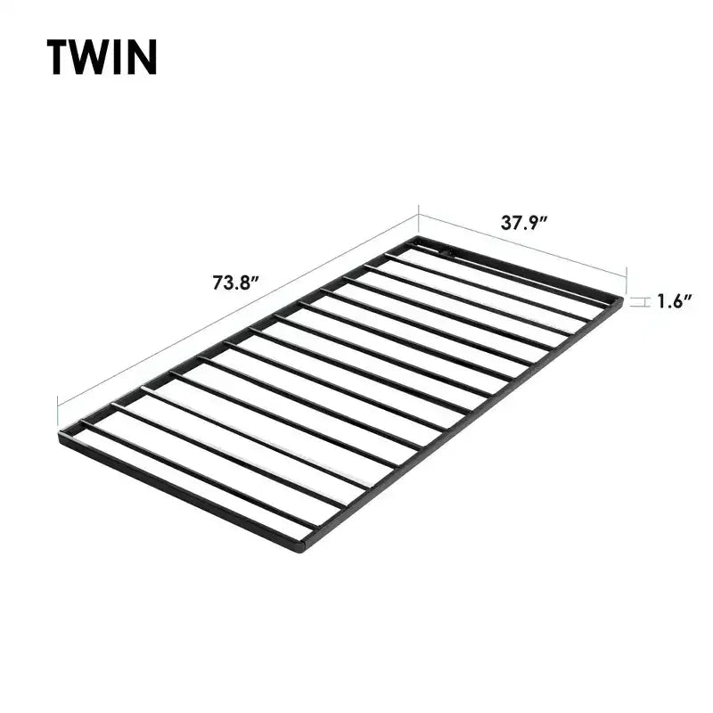 Best Price Mattress 1.6" Bunkie Board in metallo Supporto materasso, Ricambio doghe letto Nero