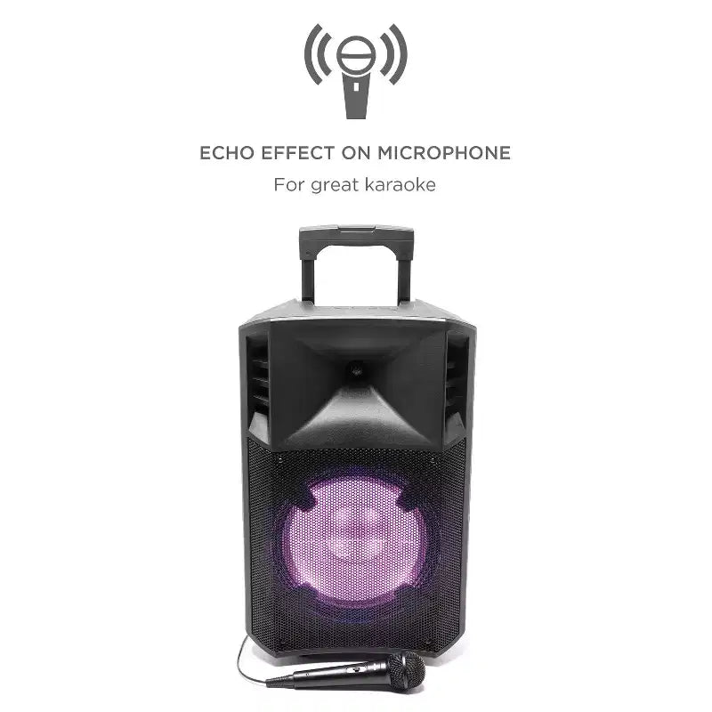 Diffusore stereo portatile Bluetooth da 300 Watt ION Power Glow 300 per feste, con luci, microfono e collegamento stereo