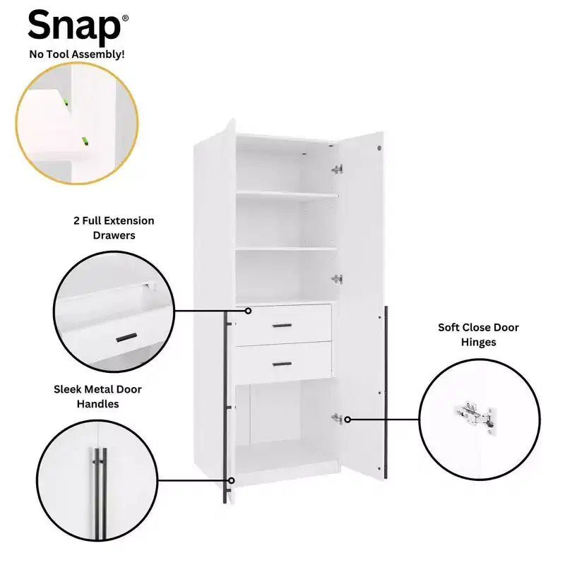 Manhattan Comfort 2pc Lee 4 Door 5 Shelf Module Wardrobe