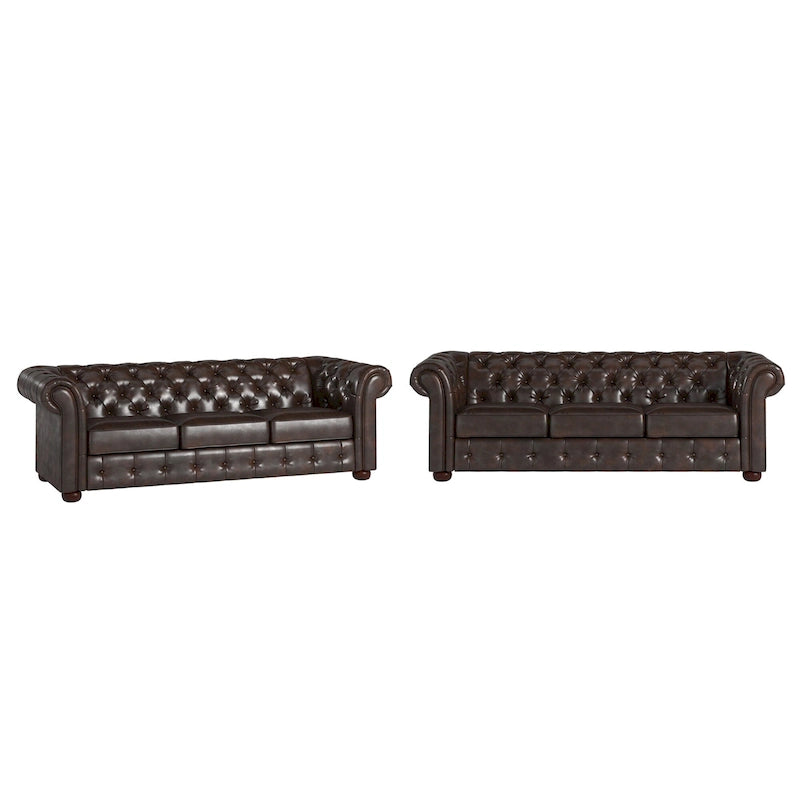 Gdansk Tufted Scroll Arm Chesterfield Sofa