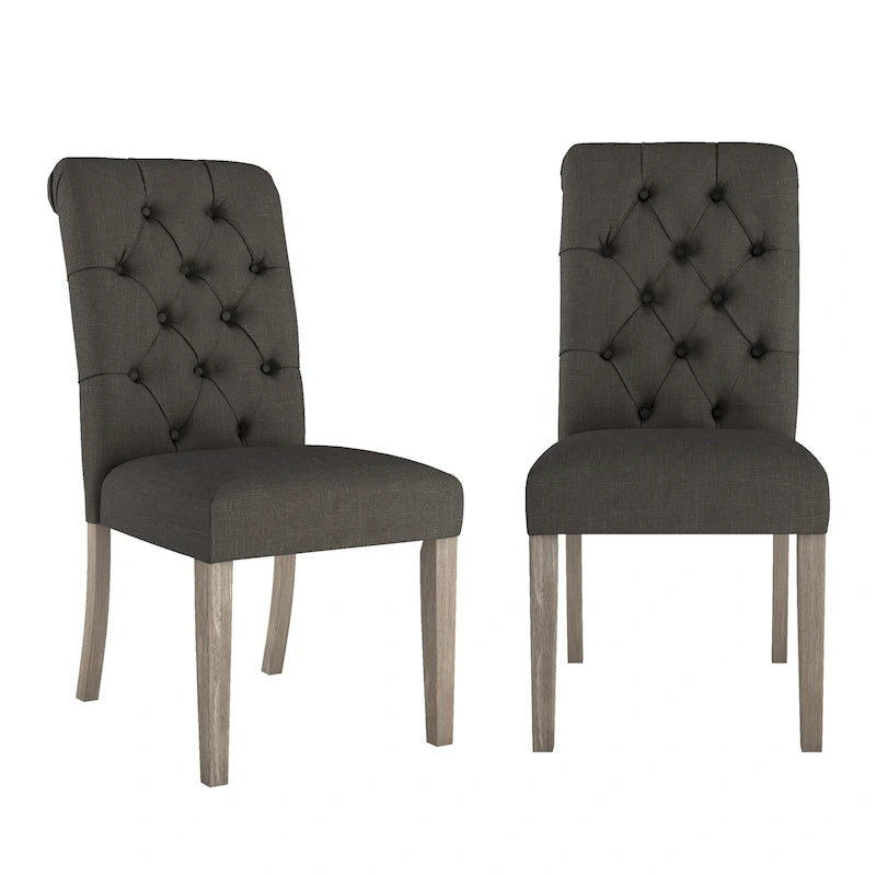 Krakova Tufted Rolled Back Parsons Chairs (Set of 2)