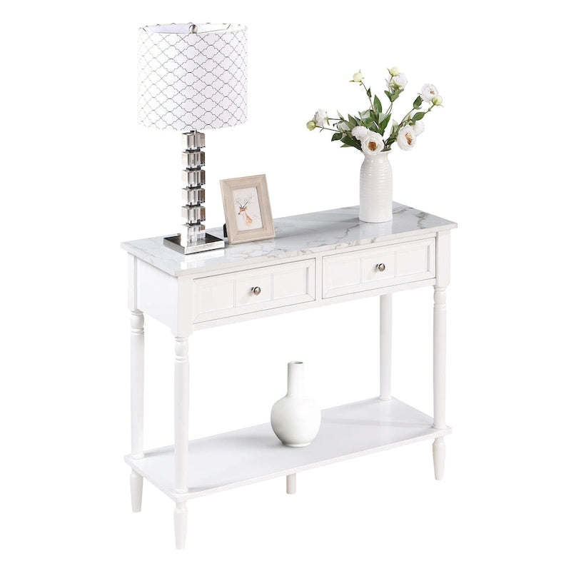 Convenience Concepts French Country 2 Drawer Hall Table with Shelf
