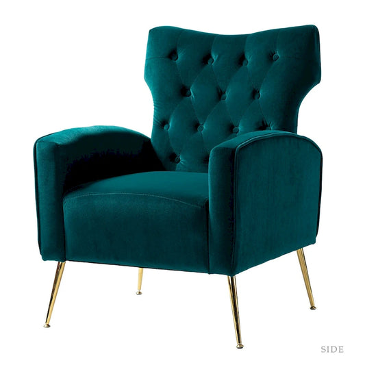 Abadiana Accent Tufted Chair with Metal Base by HULALA HOME