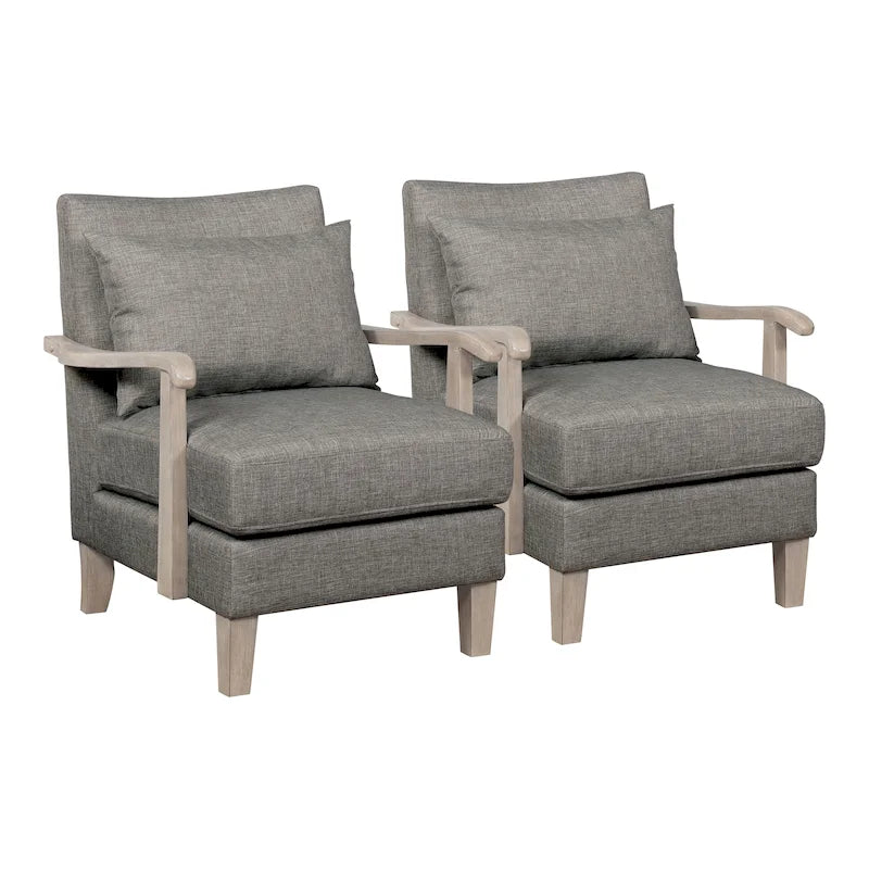Perth Contemporary Grey Fabric Cushioned Accent Chair by Furniture of America