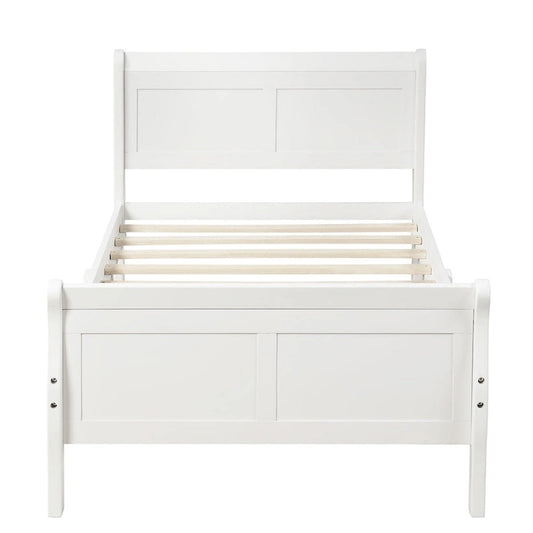 Harper & Bright Designs Wood Twin Sleigh Bed with Headboard and Footboard