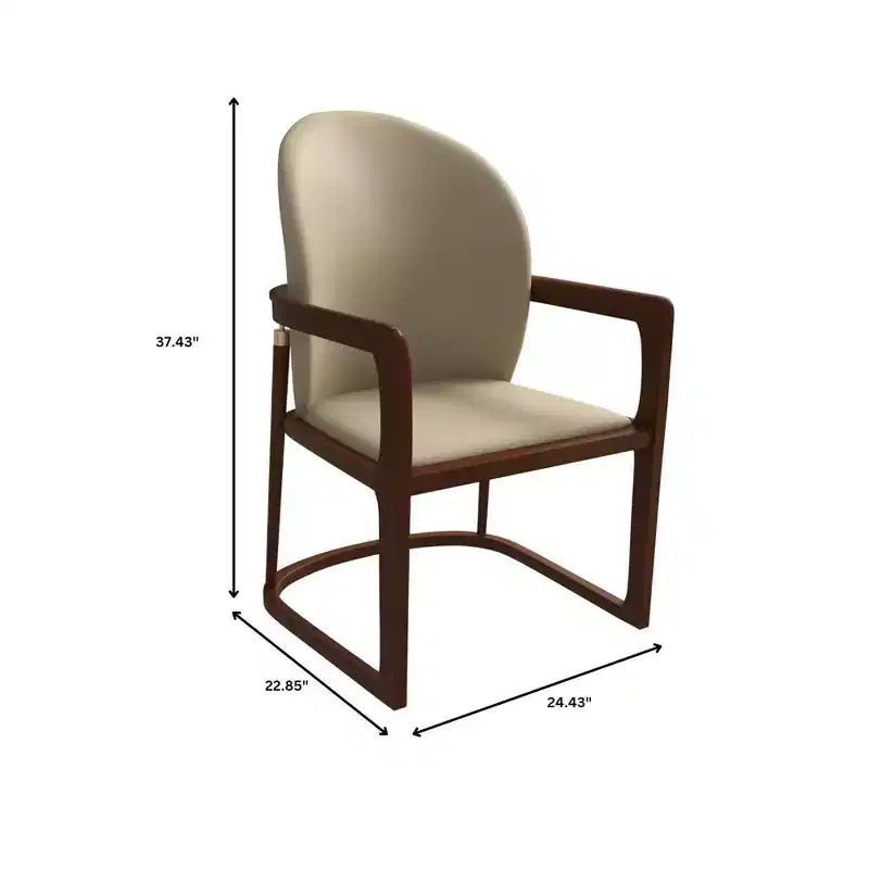 LeisureMod Svelta Series Modern Dining Chair with Solid Wood Frame and Leather Upholstery, Comfortable Seating for Dining Rooms
