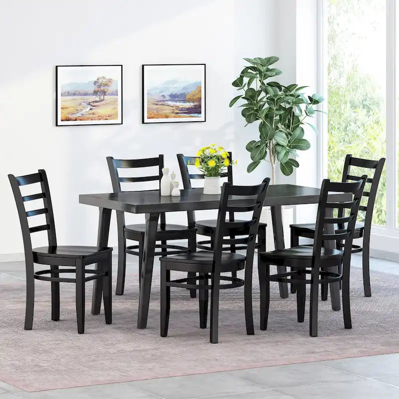 Prestage Rubberwood Dining Chairs (Set of 6) by Christopher Knight Home