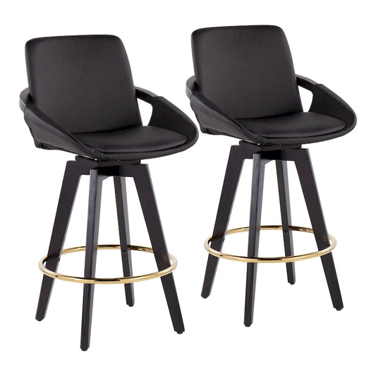Sgabello da bancone ad altezza fissa Carson Carrington Pugo con base in legno nero (Set da 2)