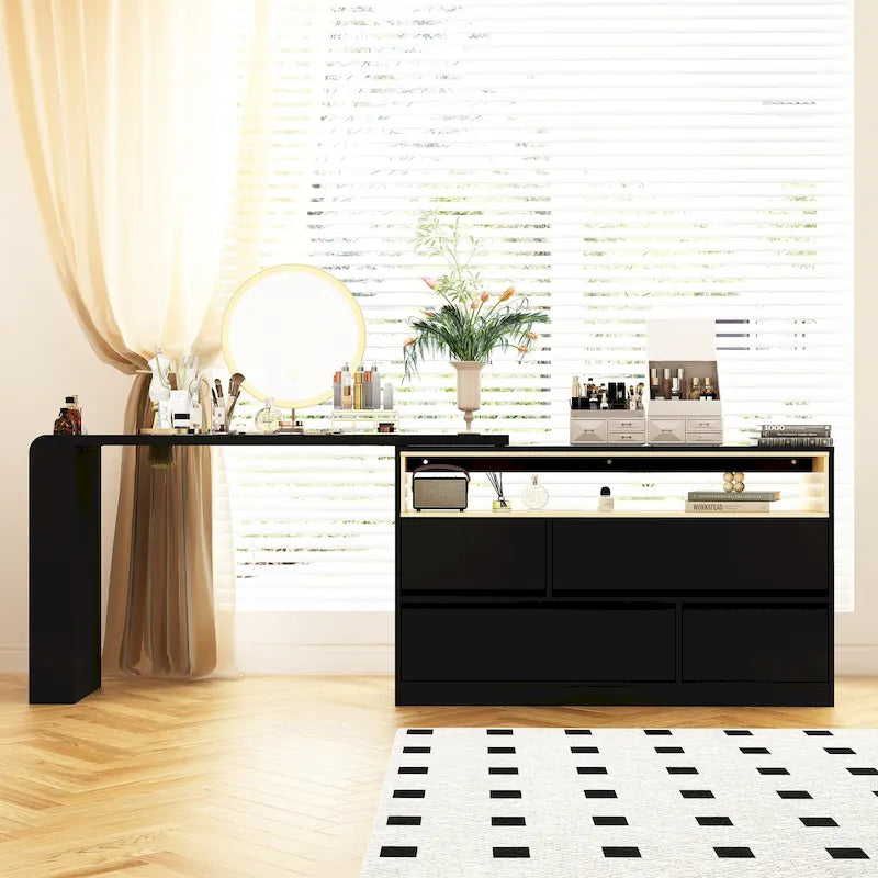 Cassettiera comò a 4 cassetti per scrivania, toeletta, credenza, camera da letto, bianco