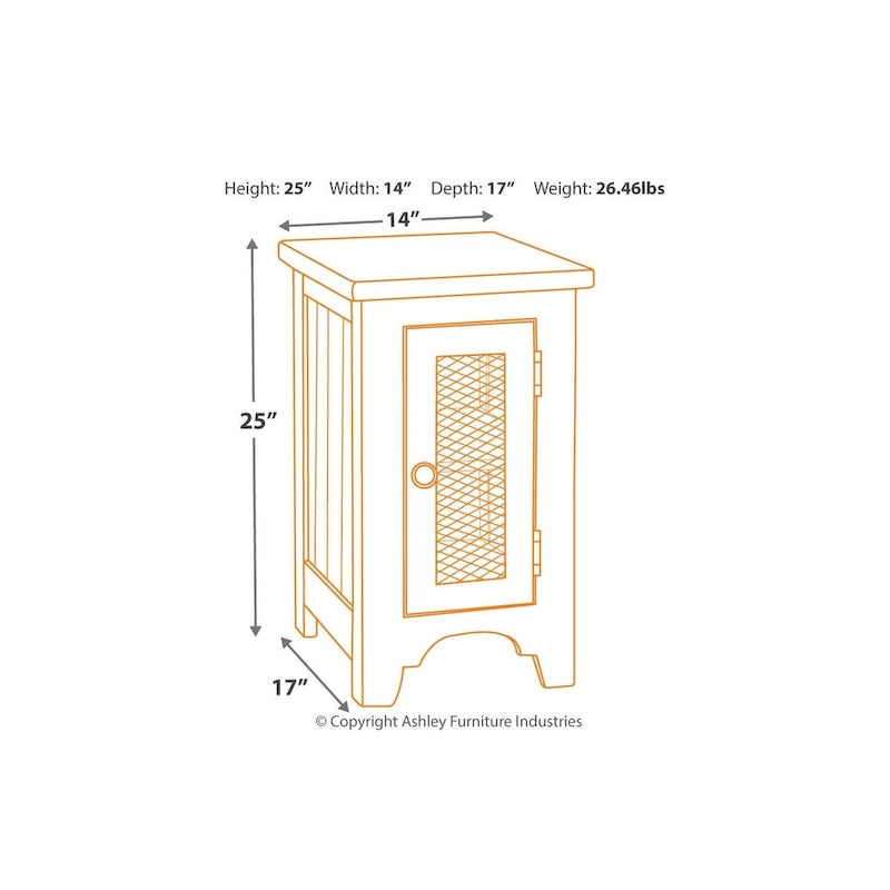 Wystfield Chairside End Table - White/Brown
