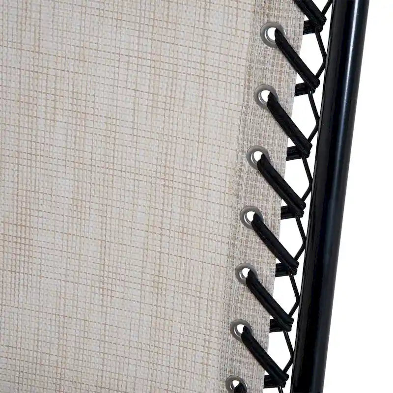 Outsunny Set di Poltrone a Dondolo con Tessuto a Rete Traspirante, Cuscino, Bianco Crema