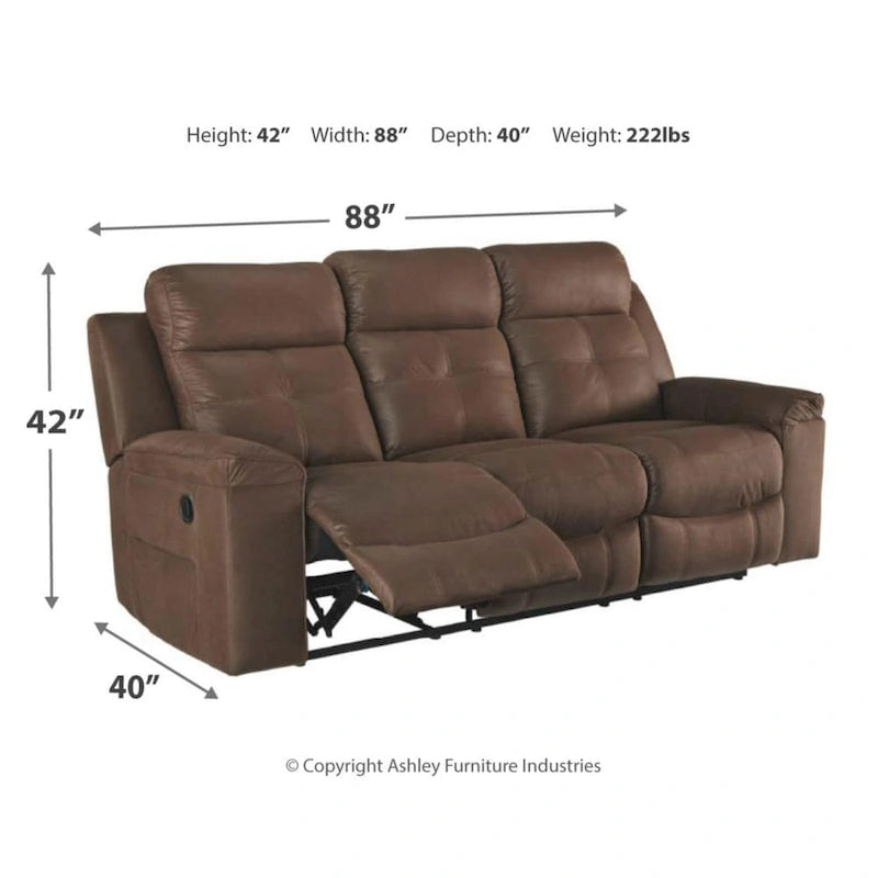 Jesolo Contemporary Reclining Sofa Coffee