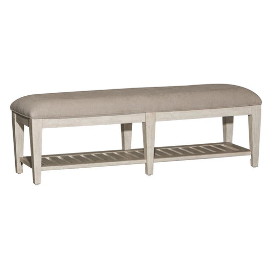 Heartland Antique White Tobacco Bed Bench