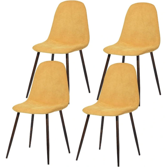 HomyLin Dining Chair Set of 4 Upholstered Fabric Low Back Armless