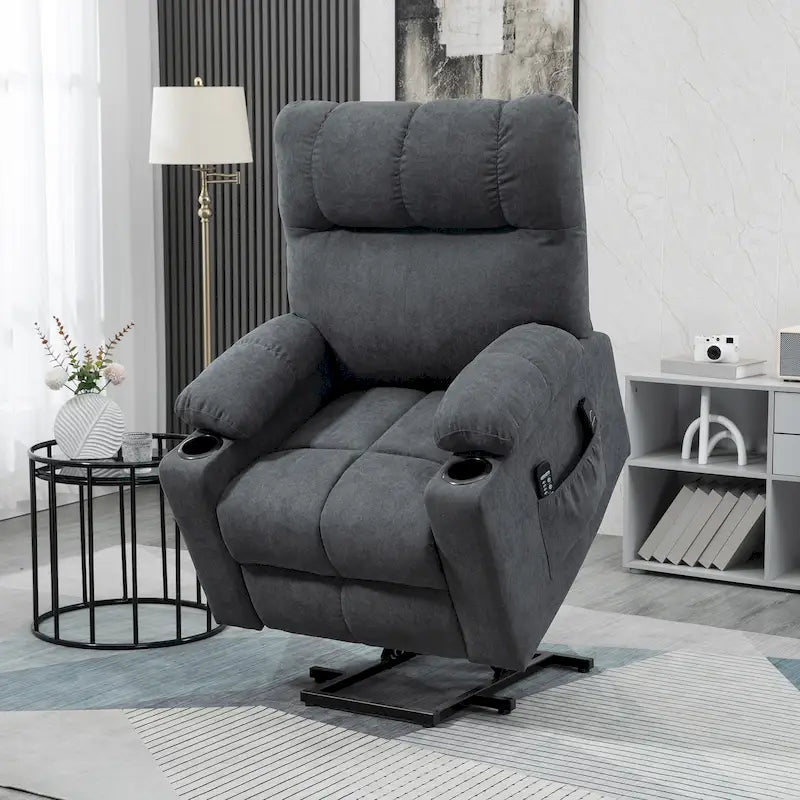 HOMCOM Electric Power Lift Chair Recliners for Elderly, Oversized Living Room Recliner Chair with Remote Control