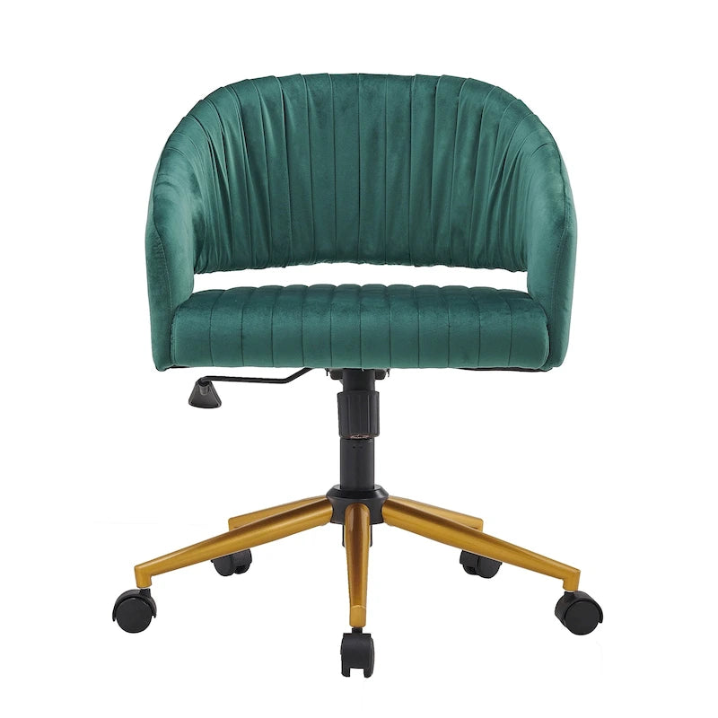 Modern Gold Office Chair Velvet Task Chair Swivel Height Adjustable Computer Chair