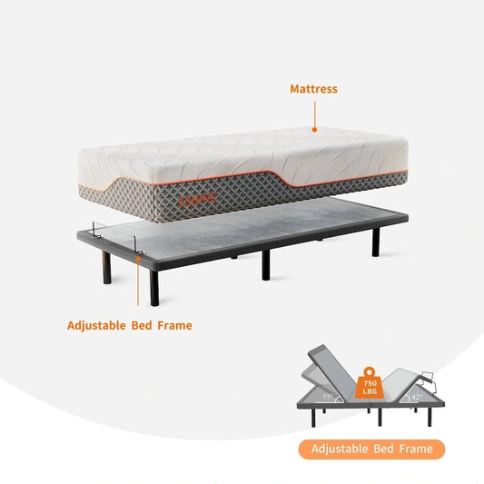 ESHINE Adjustable Bed Frame, with Massage