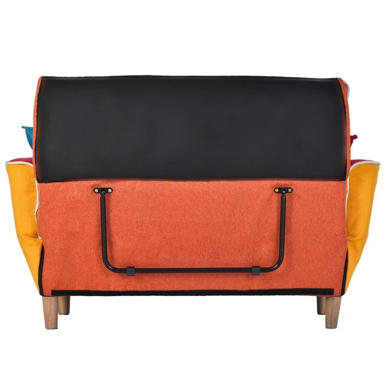 Colorful Antique Sofa, Loveseat, Solid Wood Legs